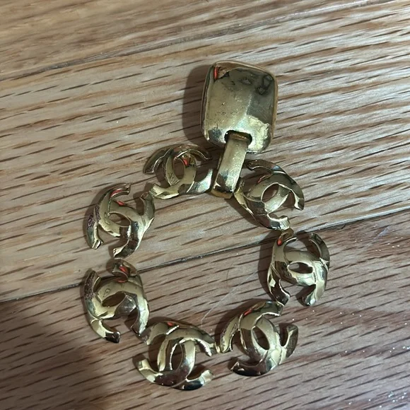 Chanel large vintage CC earrings